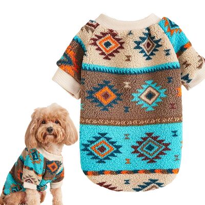 Totems Print Puppy Dog Sweater for Small Dogs Winter Warm Pe