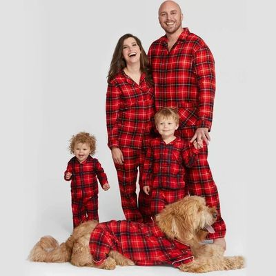 High Quality Plaid Christmas Pajamas Set Adults Kids Matchin
