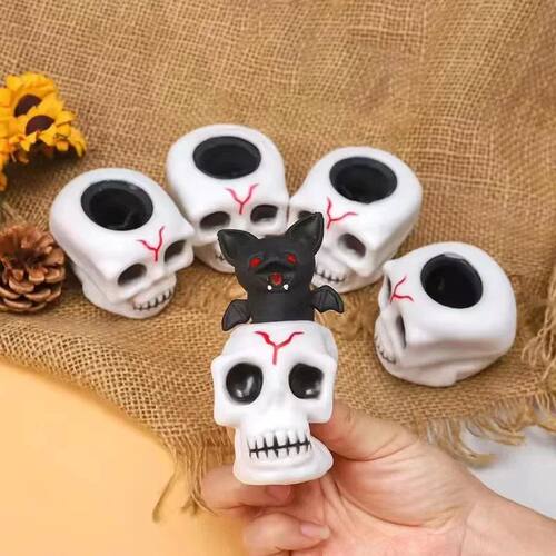 Halloween Squeeze Toy Skull Stress Ball Halloween Squishy To