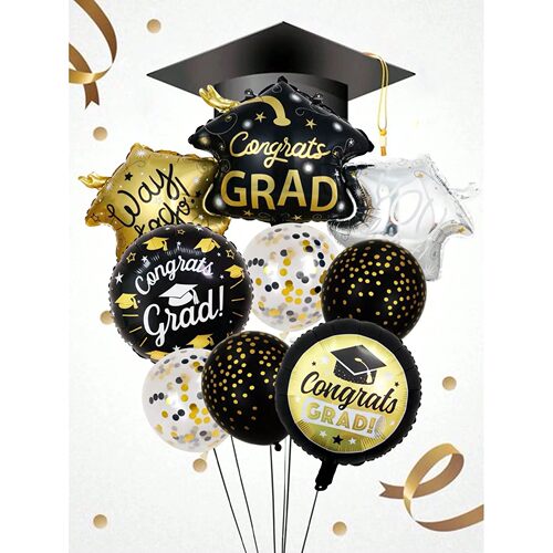 7pcs 2026 Graduation Decoration Balloon Set, Suitable for Co