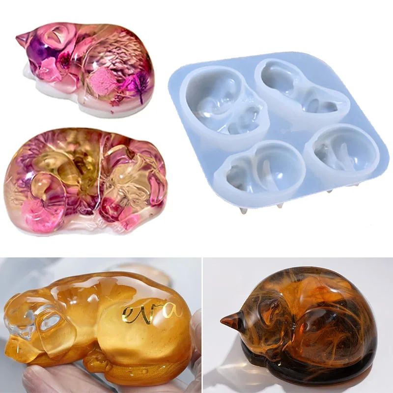 Pet Memorial Statue Resin Molds 3D Animal Molds for Preservi