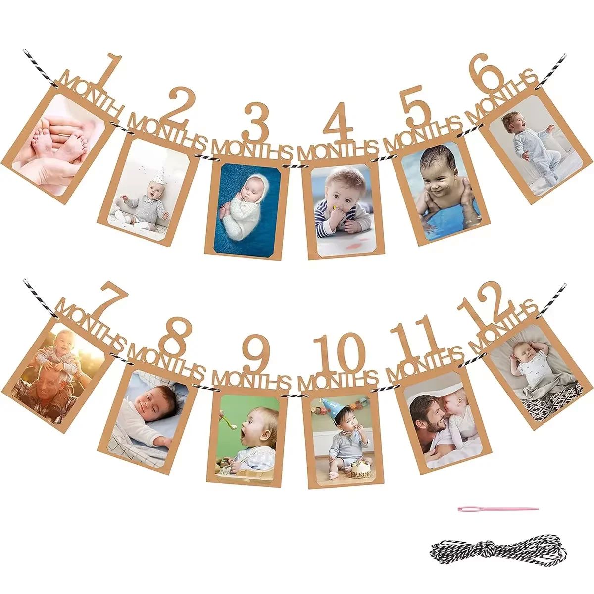 1st Birthday Baby Photo Banner Photo Frame Birthday Party De