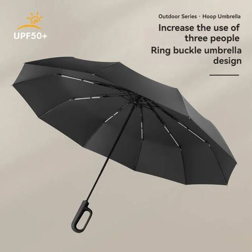 Fully Automatic Umbrella for Men And Women with Ring Buckle