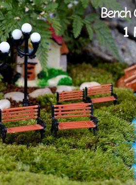 Miniature Bench Stools Micro Landscapes Resin Chair Crafts S