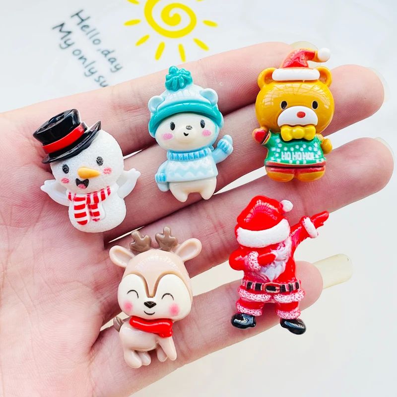 10 Pcs New Mini Kawaii Christmas Series Resin Flat Back Cabo