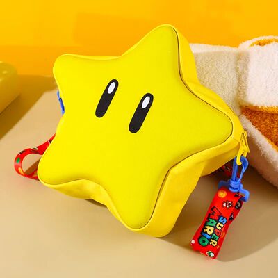 In Stock Super Mario Yellow Big Eye Star Backpack GirlBag St