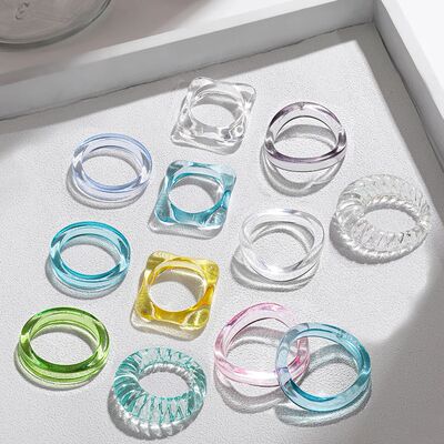 ndy Geometric Circle Stacked Finger Rings for Women Minimali