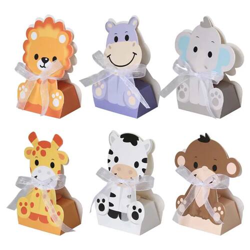 12PCS Safari Animal Favor Boxes Jungle Animal Party  Gift Go