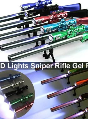 LED Light Creative Sniper Rifle Modeling Gel Pen Weapons Bla