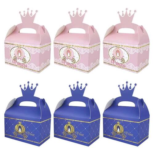 12PCS Princess Prince Birthday Theme Party Gift Candy Cake H