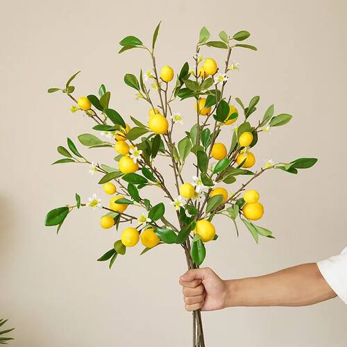Lemon Branches With Fruit Simulation Green Plants Fresh Home