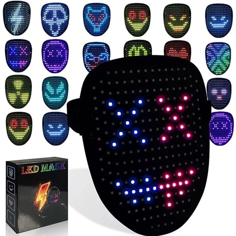 New Halloween LED Luminous Mask Face Changing Induction colo图片
