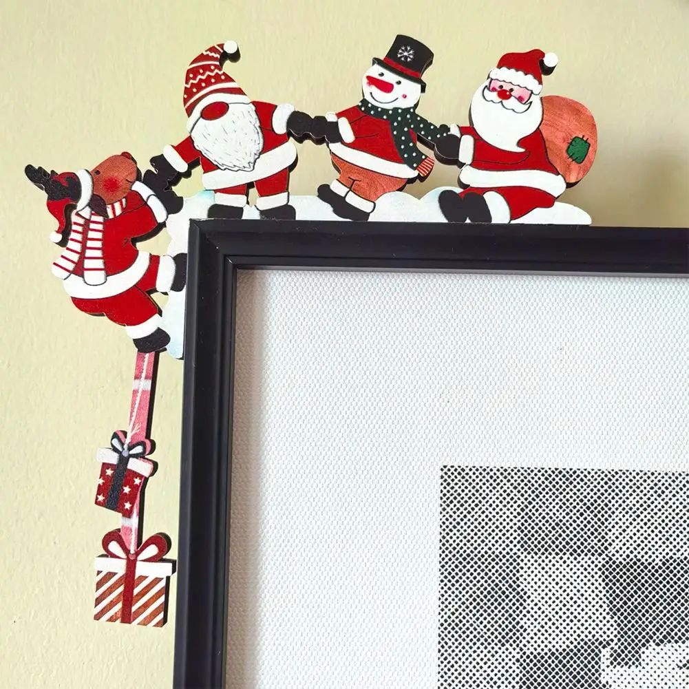 Wood Santa Christmas Door Corner Decor Christmas Door Frame