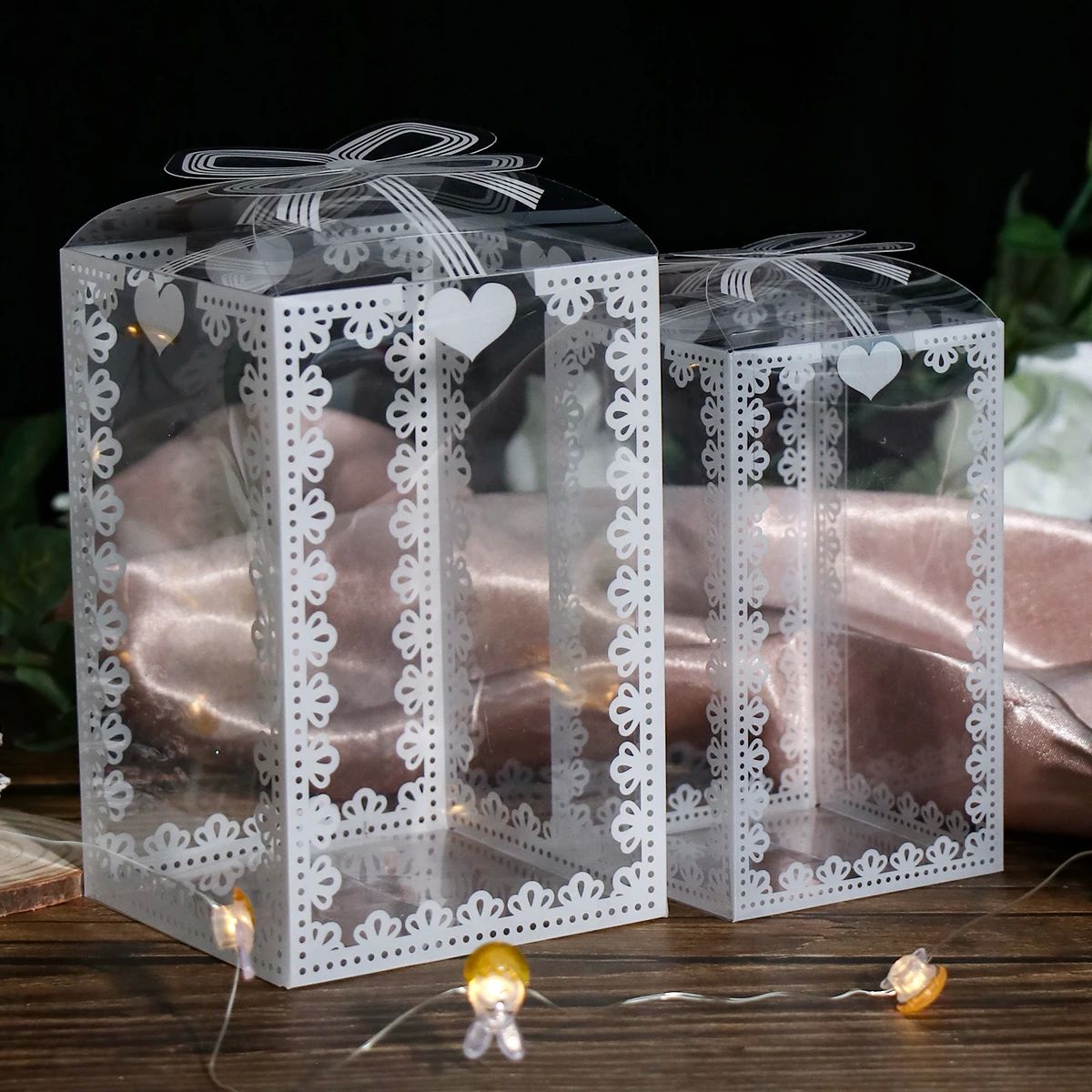 10pcs Transparent PVC Box Birthday Wedding Valentine Favor B