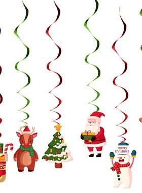 Christmas Foil Spiral Pendants Ceiling Hanging Garlands Chri