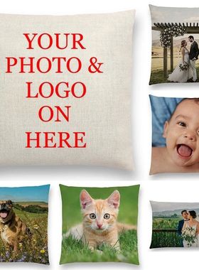 Brand Cushion Cover Customized  Cotton Linen Pillow Case  Di