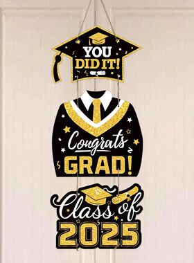 Graduations Paper Door Hanging Graduation Gown Hat Decoratio