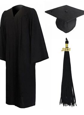 Black Graduation Bachelor Uniform With Hat 2025 Liberal Arts