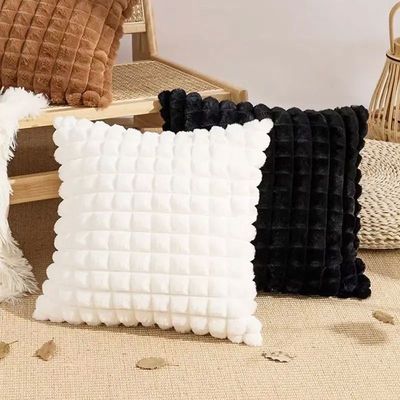 1PCS Imitation Rabbit Plush Throw Pillow Case Living Room So