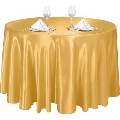 Round Satin Tablecloth Bright Smooth Silk Wedding Table Cove