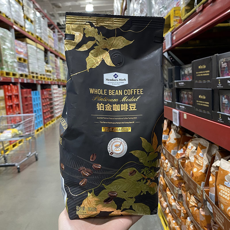 山姆代购深度烘焙铂金焙炒咖啡豆800g橙子坚果风味阿拉比卡豆子