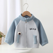 保暖衣服 洋气宝宝加绒加厚上衣男女童冬装 儿童外套秋冬款 2025新款