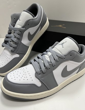 Air Jordan 1Low复古低帮轻便运动篮球鞋氧化灰白简约553558-053