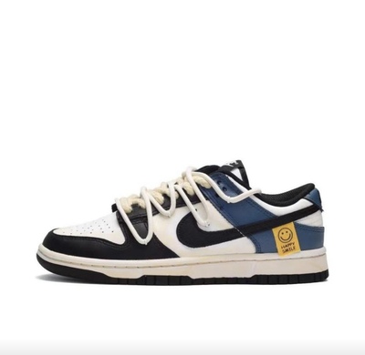 定制球鞋 Nike Dunk Low 笑脸贴 做旧 高街 复古板鞋 DD1391-100