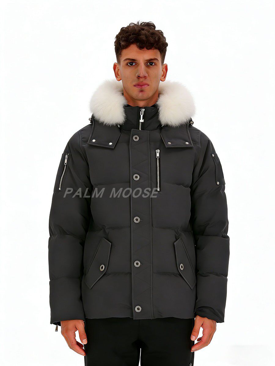 thumbnail for Men Canadian Style Winter Coat Fox Fur Hood 3Q Down Jacket