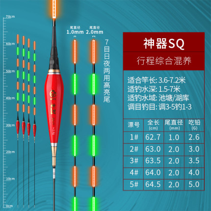 电子浮漂行程漂珠珠专用浮漂大物漂甩大鞭醒目加粗尾青鱼漂夜光漂