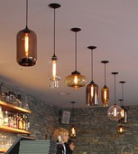 美式 创意店铺单头玻璃小吊灯 现代简约客厅餐厅吧台咖啡厅复古个性