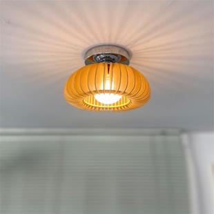 法式 小红书南瓜造型小面积过道灯具 复古玄关吸顶灯中古个性 美式