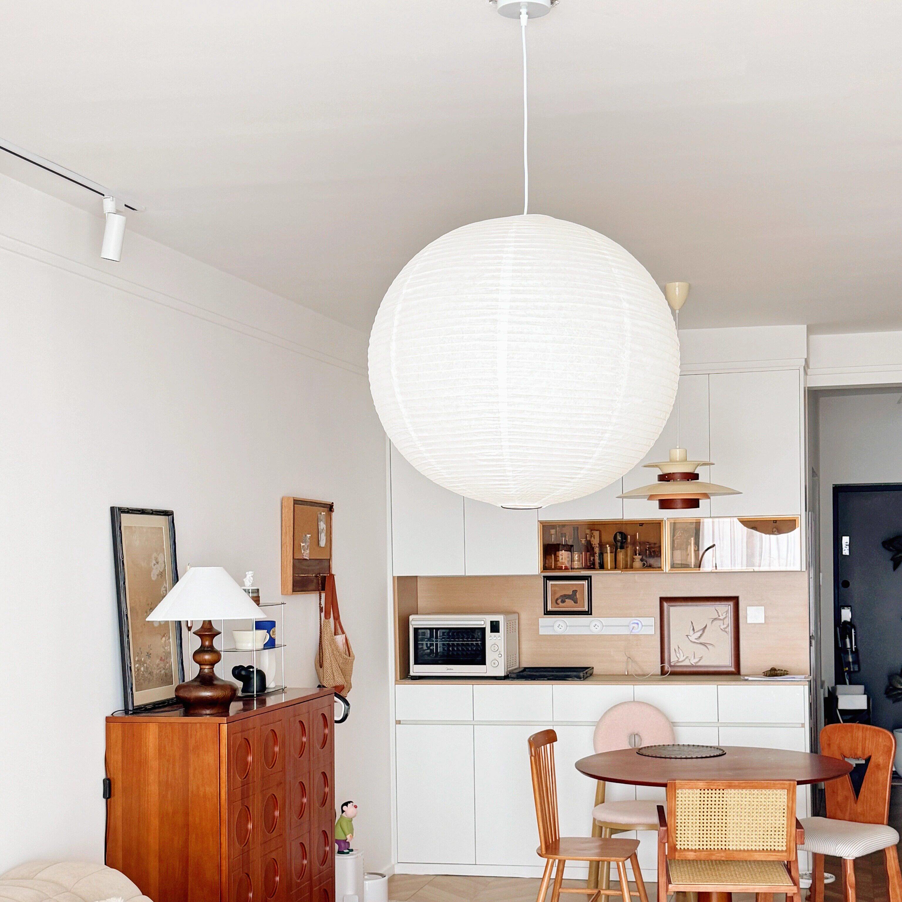 野口勇纸灯日式侘寂风卧室餐厅民宿客厅服装店氛围感圆球宣纸吊灯