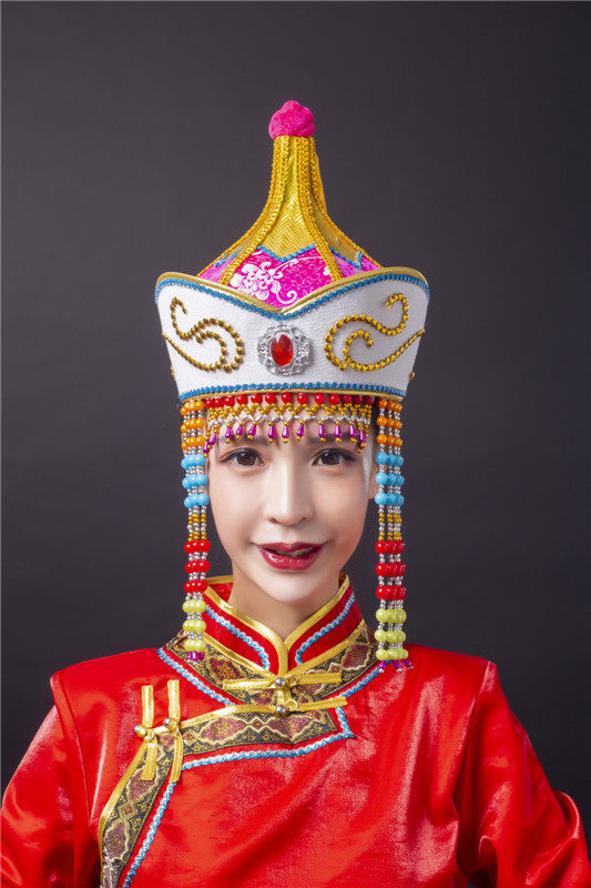 蒙古族帽子女帽成人蒙古香妃公主帽民族演出舞蹈帽蒙古袍佩饰热卖