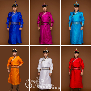 蒙古袍男士长款蒙古族服装少数民族服饰演出舞蹈日常婚礼服新品