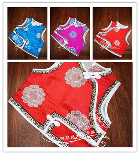 蒙古儿童蒙古马夹坎肩女童男童宝宝小孩马甲蒙古服装演出服新品