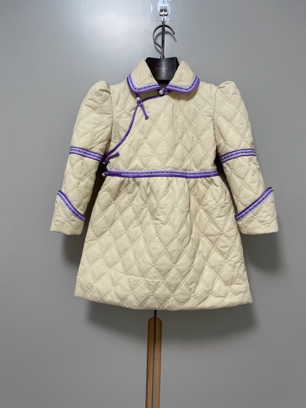 新款蒙古袍儿童款秋冬季棉袍女童长款日常款民族风演出服装新品