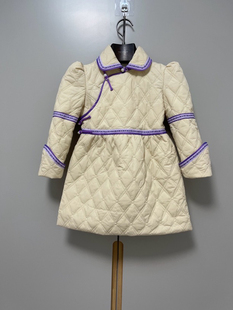 新款蒙古袍儿童款秋冬季棉袍女童长款日常款民族风演出服装新品