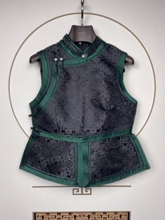 民族风女士马甲蒙古马夹日常生活演出服饰立领手工四季款坎肩新品