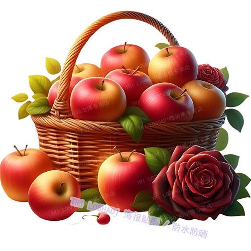 温馨家用红苹果贴纸图案贴画柜门