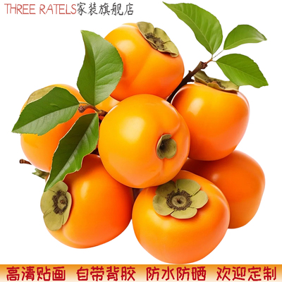 柿子柿柿如意冰箱厨房贴纸年画室内招财自贴画门窗立体遮丑装饰画