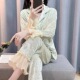 荷叶边高级感家居服套装 金钻绒2025新款 长袖 金丝绒睡衣女春秋冬款