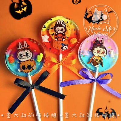 万圣节labubu棒棒糖大头可爱礼物可定制创意网红儿童糖果