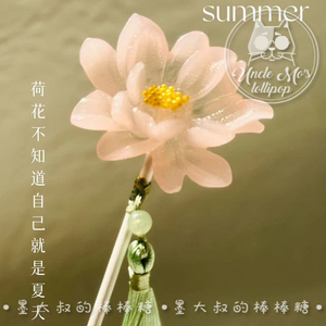 夏日荷花创意网红彩虹棒棒糖儿童糖果送礼物墨大叔