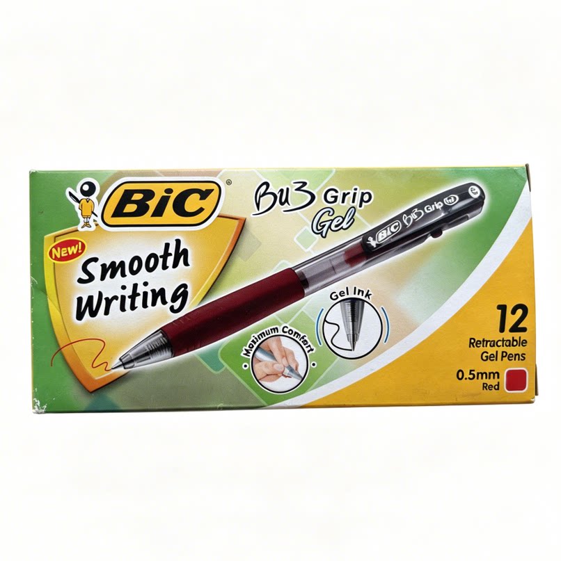 满10支包邮 法国比克 BIC 原装进口 BU3 红色侧按式中性笔0.5mm