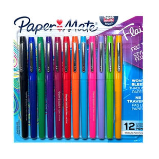 Tip美术绘画水彩笔6 Felt 美国PaperMate缤乐美Flair 12色装 包邮
