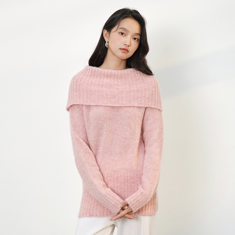 思诺芙德可一字领宽松羊毛衫