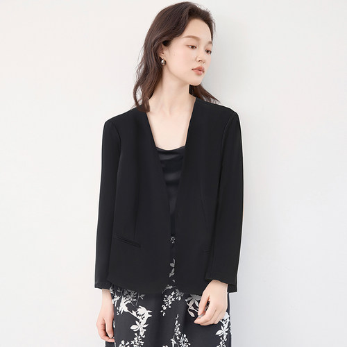 思诺芙德老钱风真丝西服外套
