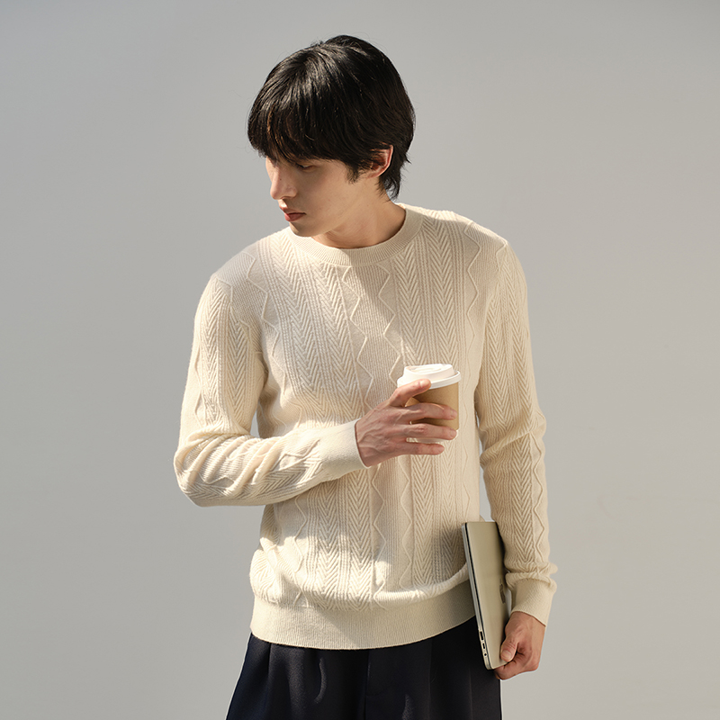 思诺芙德圆领厚款100%山羊绒衫