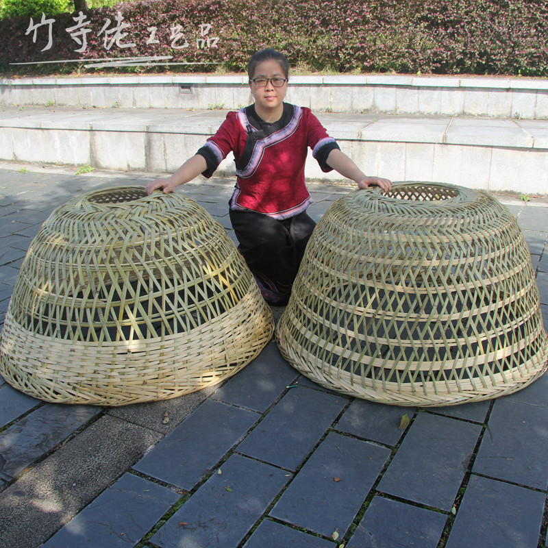 竹编大鸡罩宠物笼子灯罩家用室外鸭笼罩拍戏用具大围栏镂空烤火罩